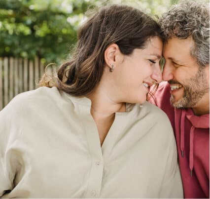 Couple looking at each other