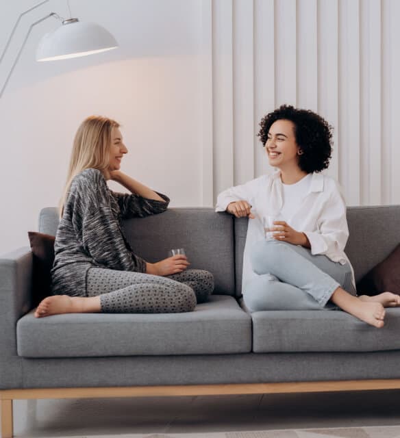 Two friends chatting