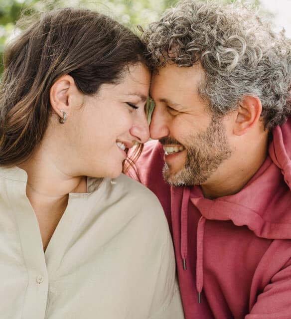 Couple looking at each other
