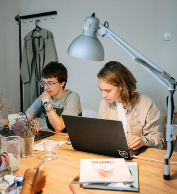 People working at a desk