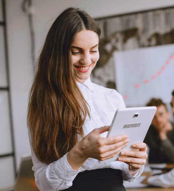 Woman with ipad